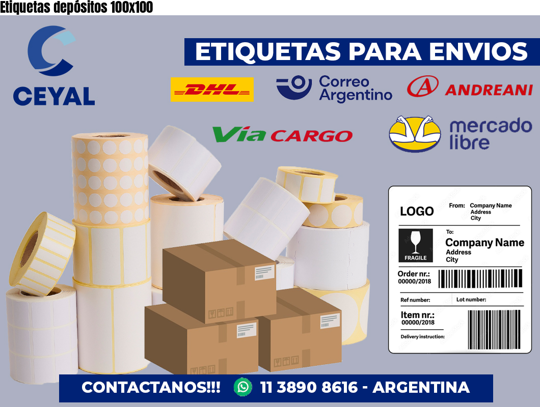 Etiquetas depósitos 100×100