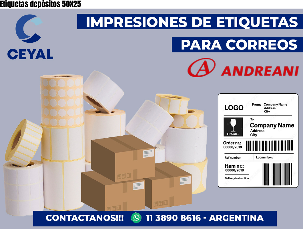 Etiquetas depósitos 50X25