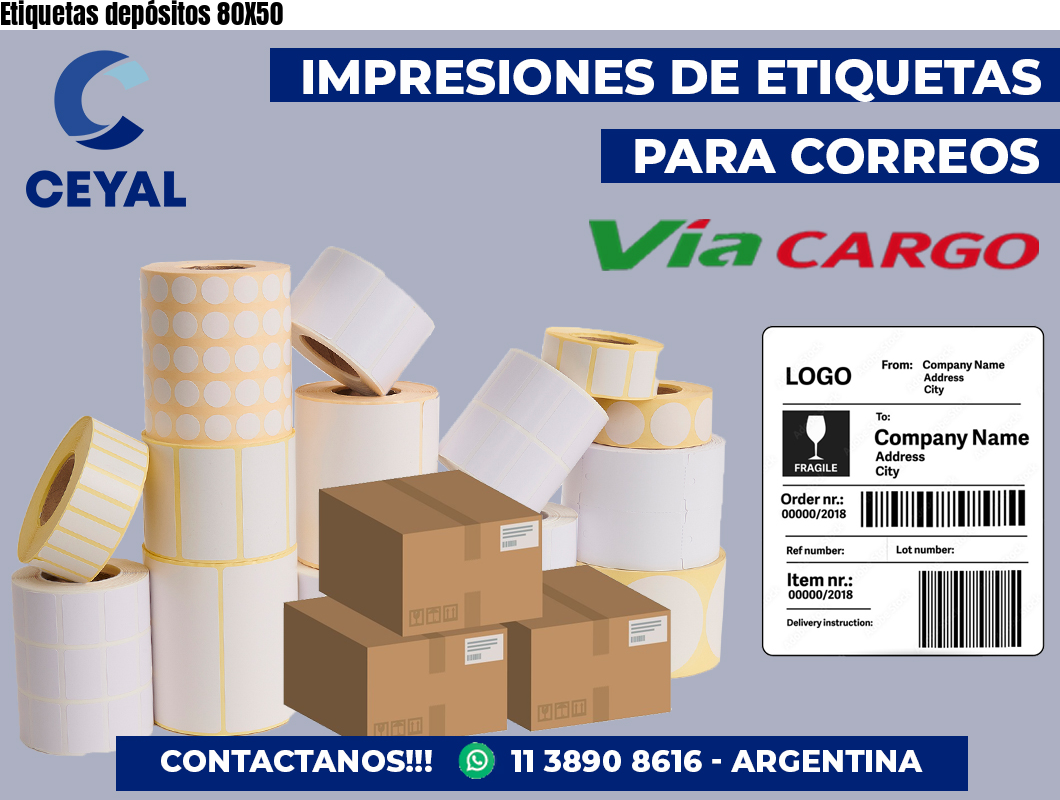 Etiquetas depósitos 80X50