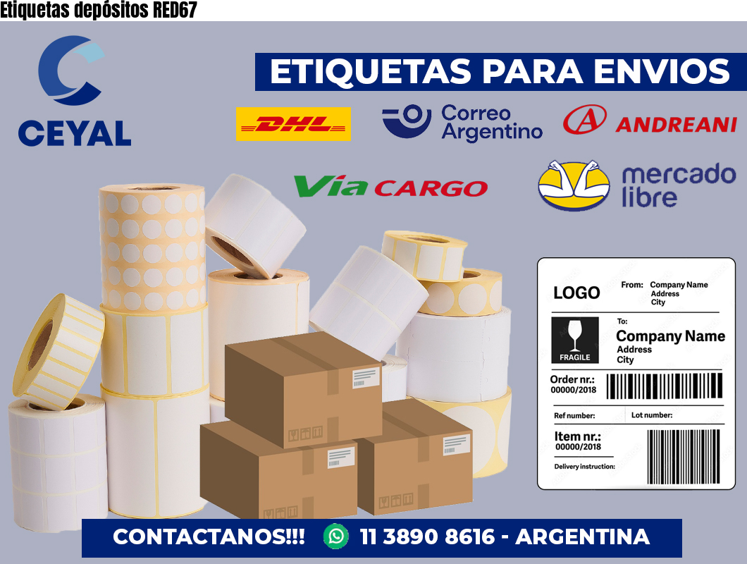 Etiquetas depósitos RED67