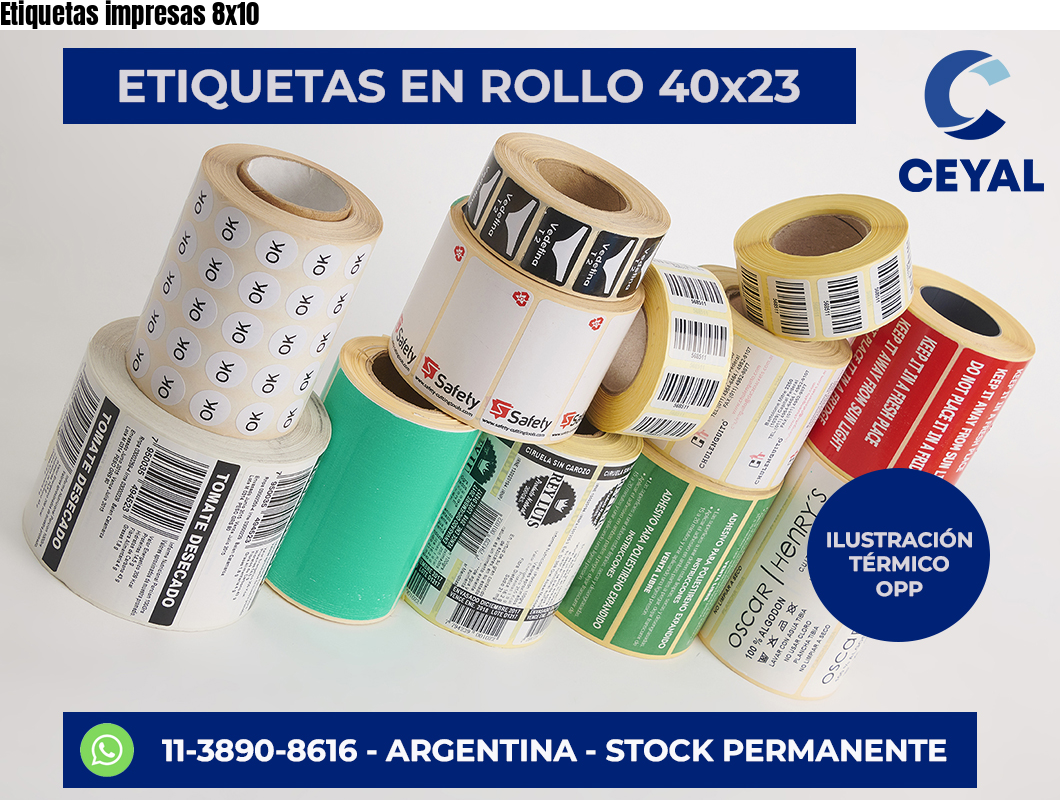 Etiquetas impresas 8×10