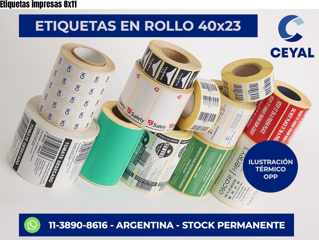 Etiquetas impresas 8×11