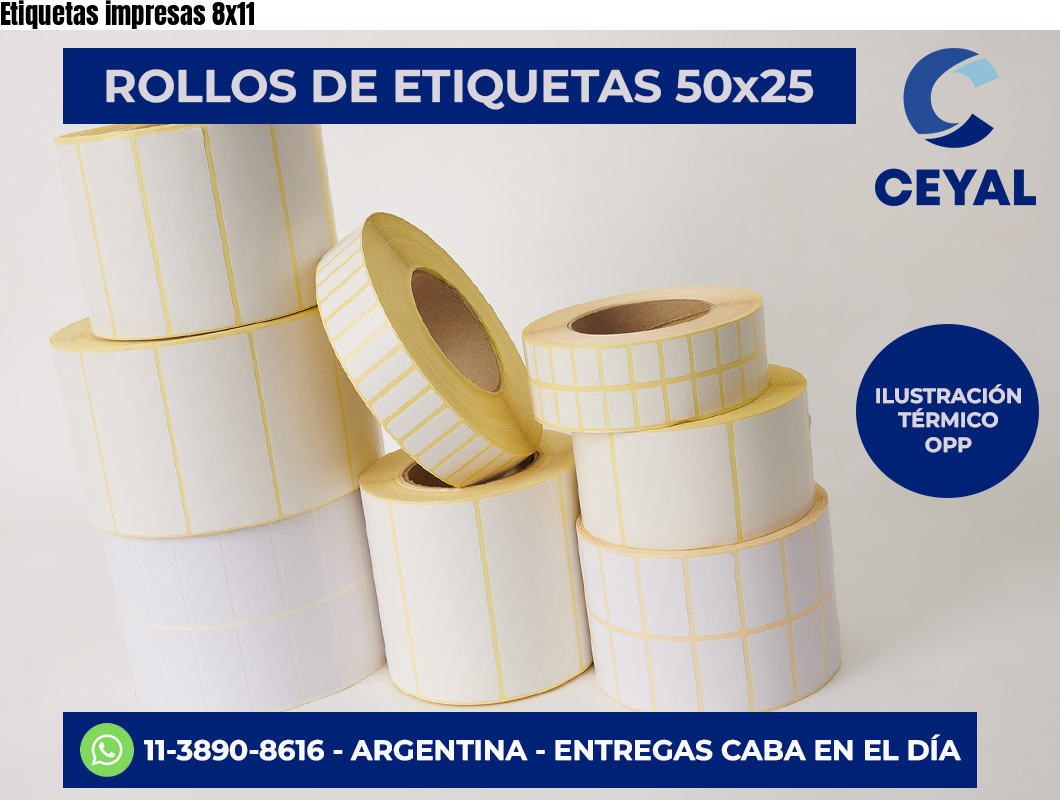 Etiquetas impresas 8×11