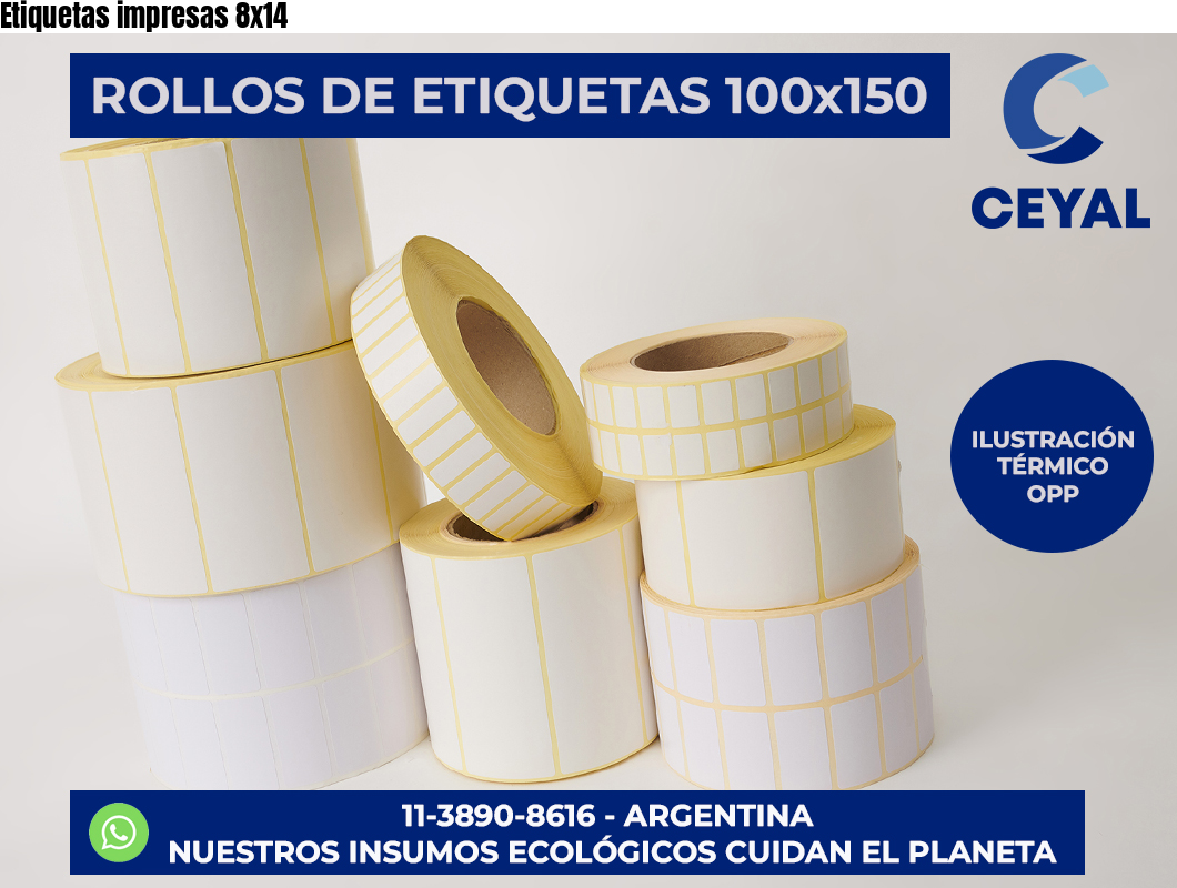 Etiquetas impresas 8×14