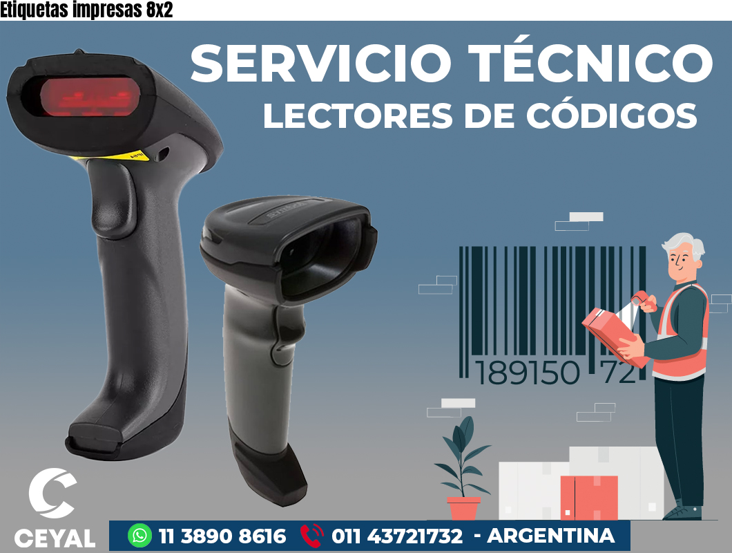Etiquetas impresas 8x2 
