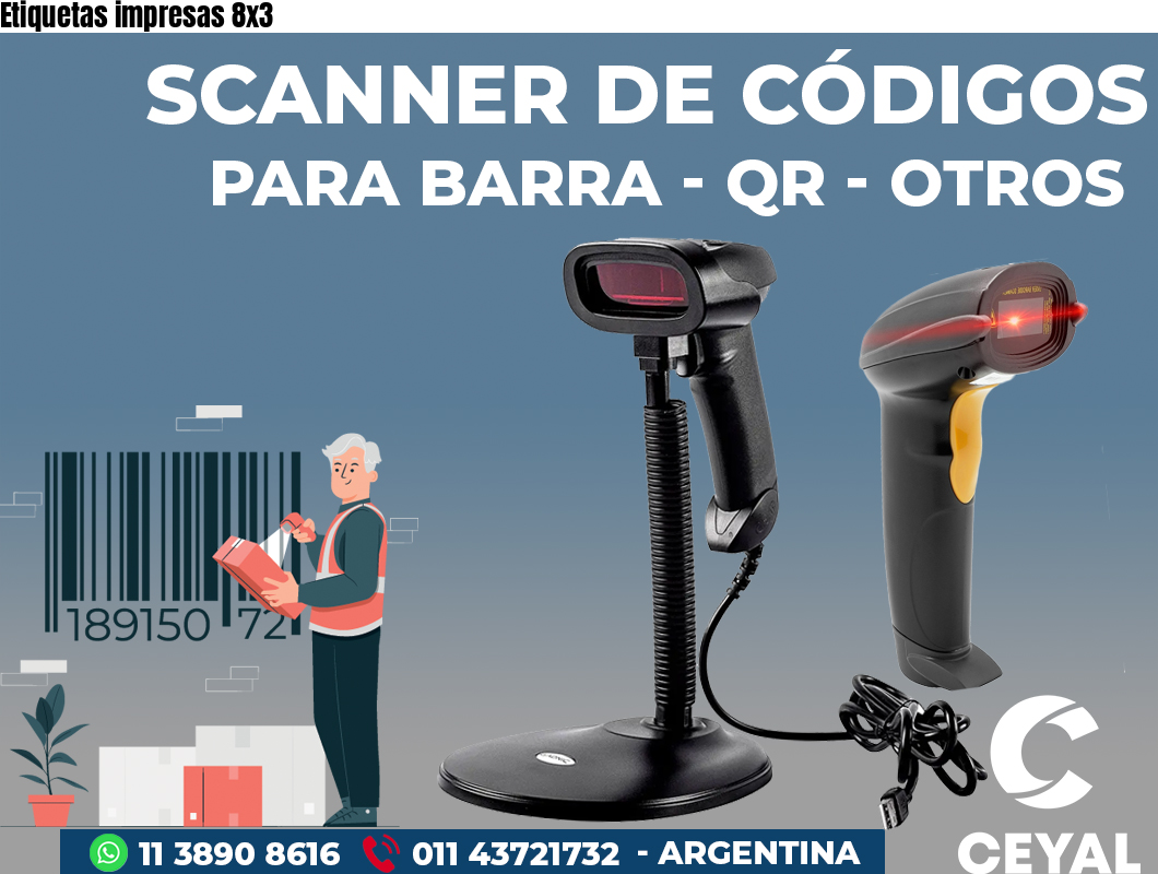 Etiquetas impresas 8x3
