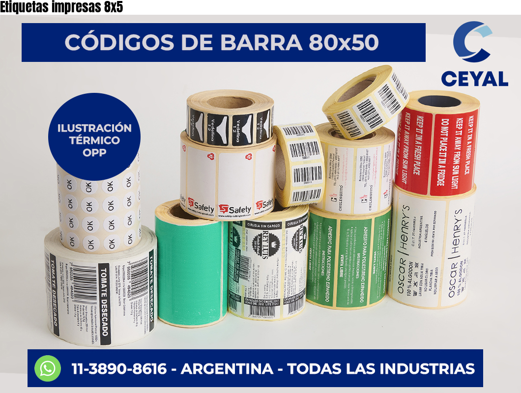 Etiquetas impresas 8×5