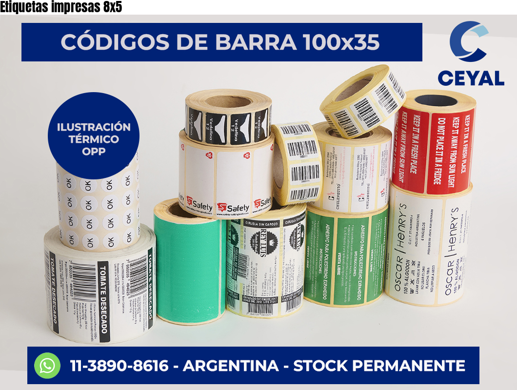 Etiquetas impresas 8×5