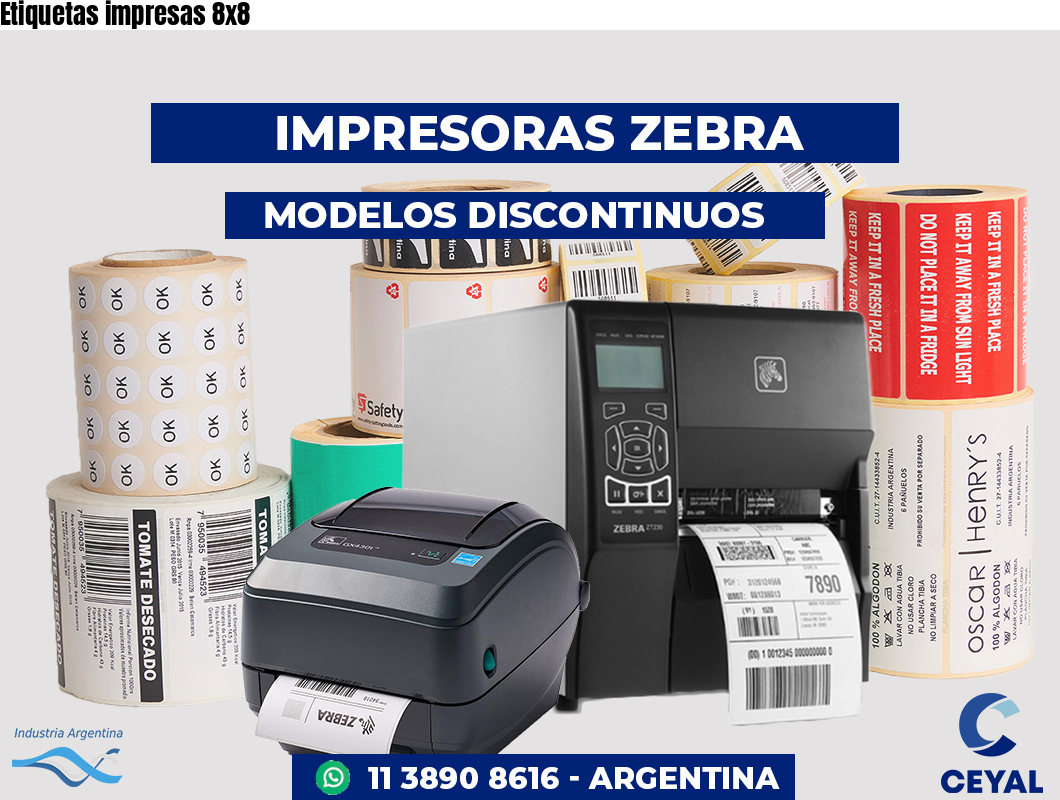 Etiquetas impresas 8x8 