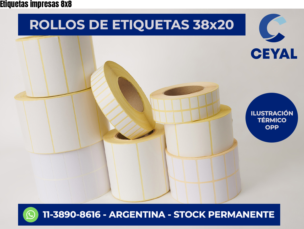 Etiquetas impresas 8×8