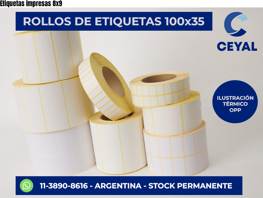 Etiquetas impresas 8×9