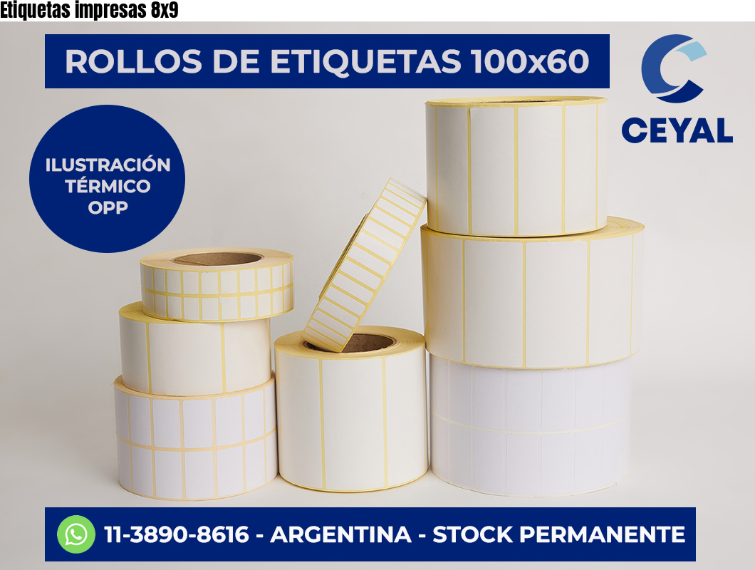 Etiquetas impresas 8×9