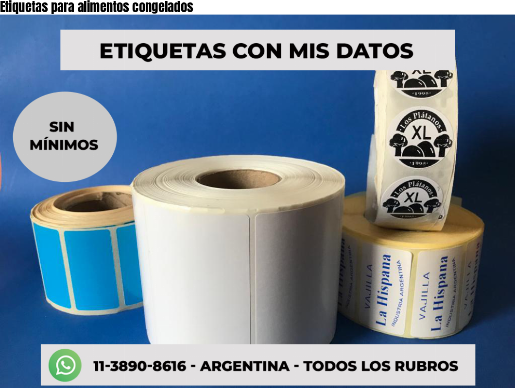Etiquetas para alimentos congelados