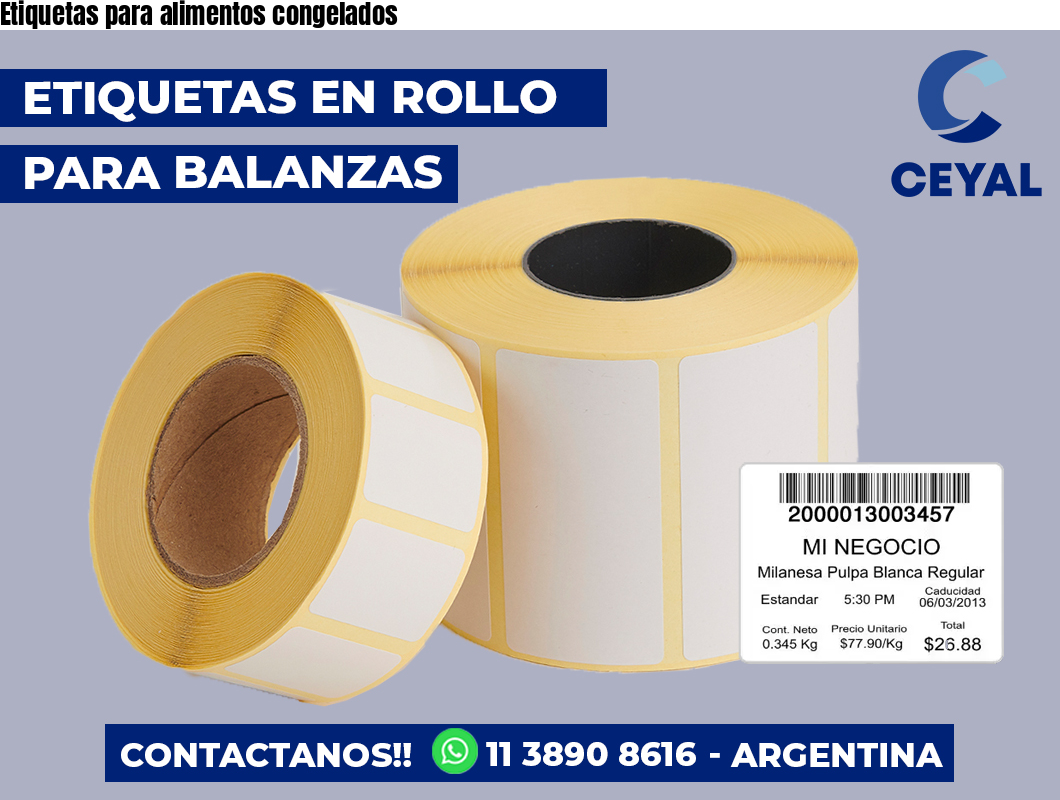 Etiquetas para alimentos congelados