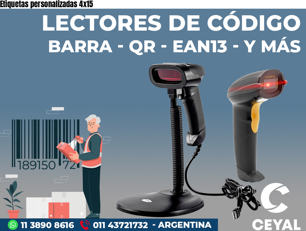 Etiquetas personalizadas 4x15