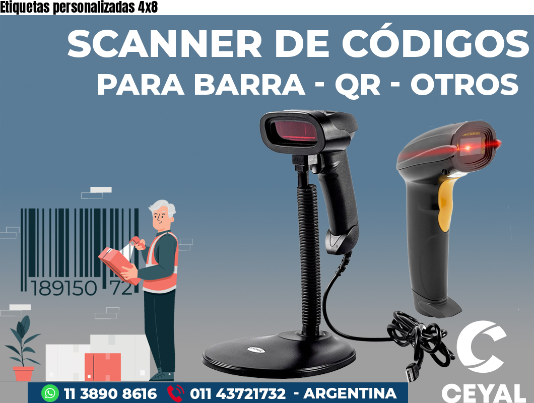 Etiquetas personalizadas 4x8 