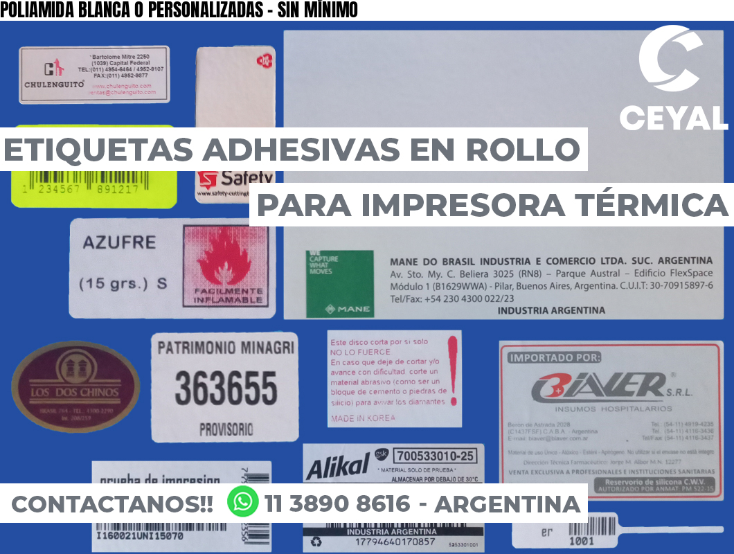 POLIAMIDA BLANCA O PERSONALIZADAS - SIN MÍNIMO