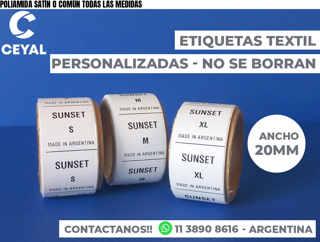 POLIAMIDA SATÍN O COMÚN TODAS LAS MEDIDAS
