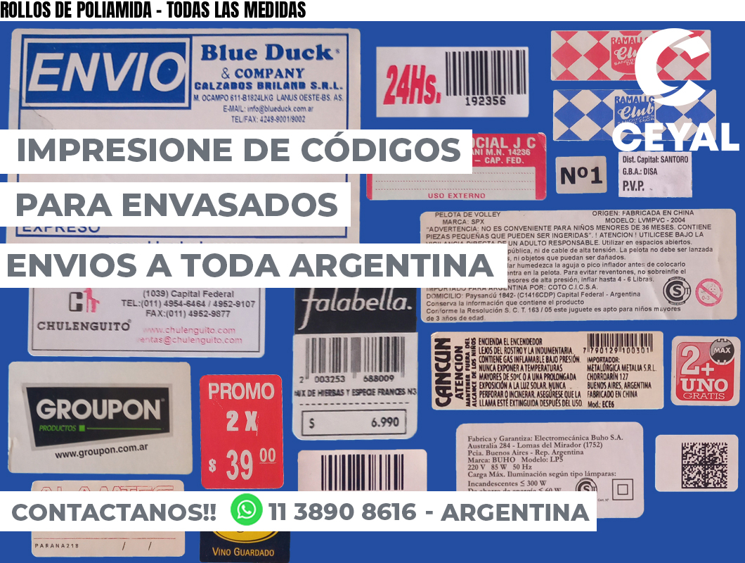 ROLLOS DE POLIAMIDA - TODAS LAS MEDIDAS