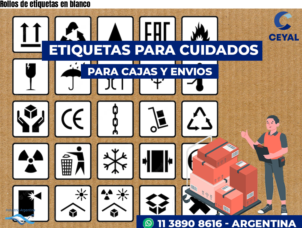 Rollos de etiquetas en blanco