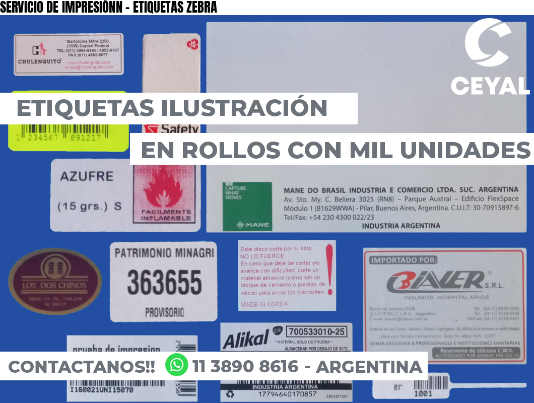 SERVICIO DE IMPRESIÓNN – ETIQUETAS ZEBRA