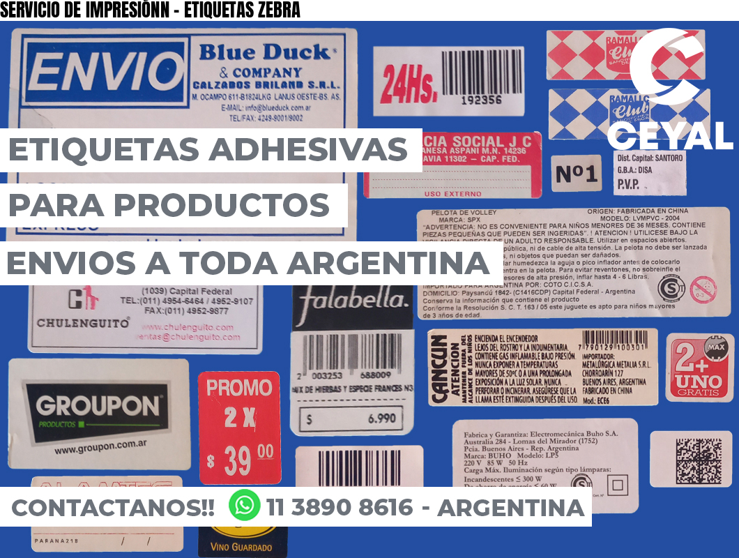 SERVICIO DE IMPRESIÓNN – ETIQUETAS ZEBRA