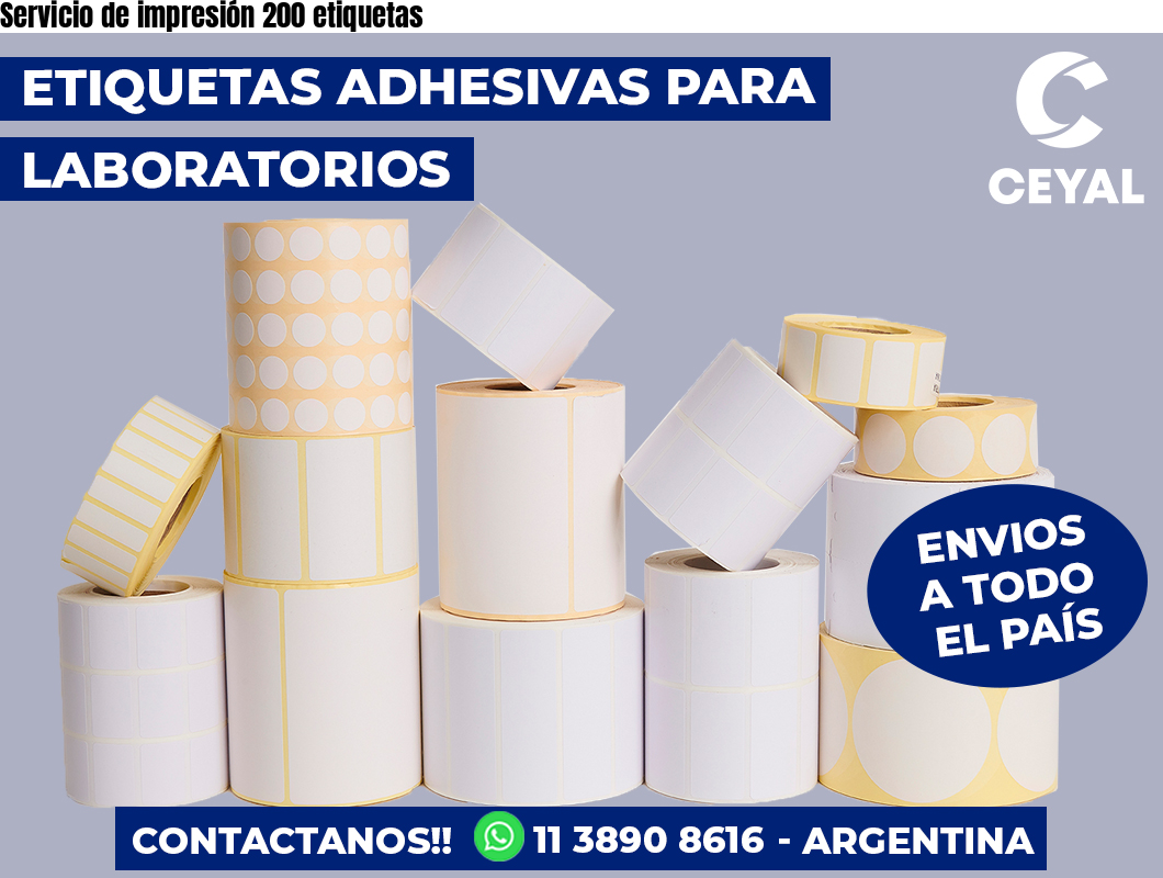 Servicio de impresión 200 etiquetas