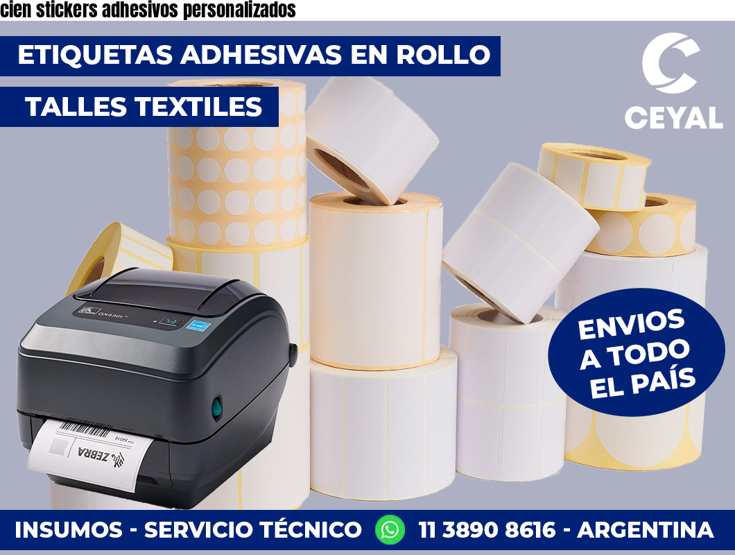 cien stickers adhesivos personalizados
