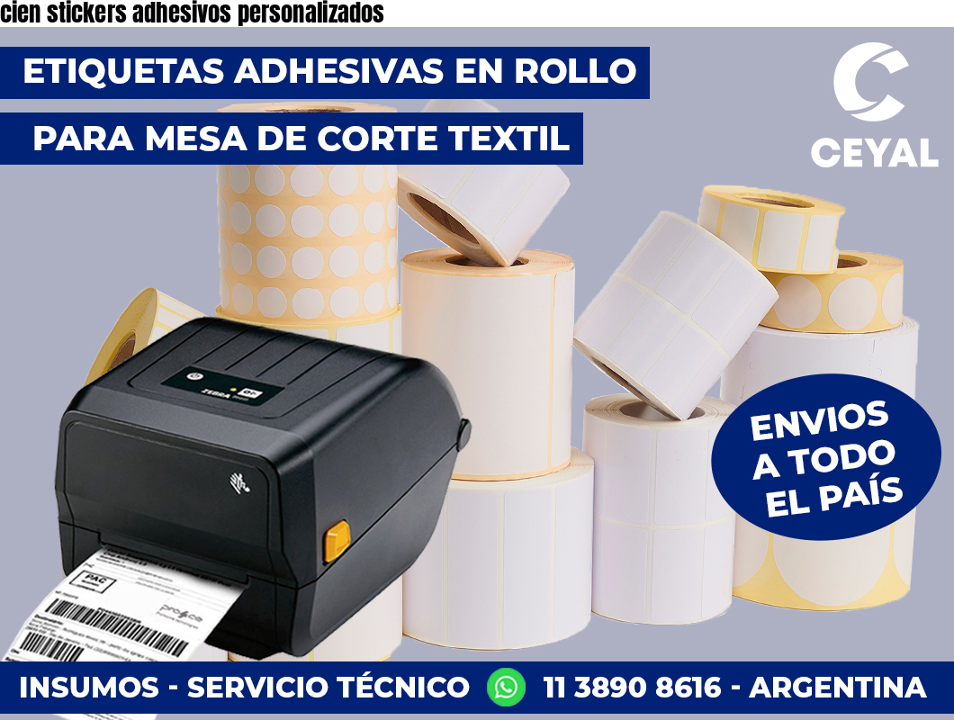 cien stickers adhesivos personalizados