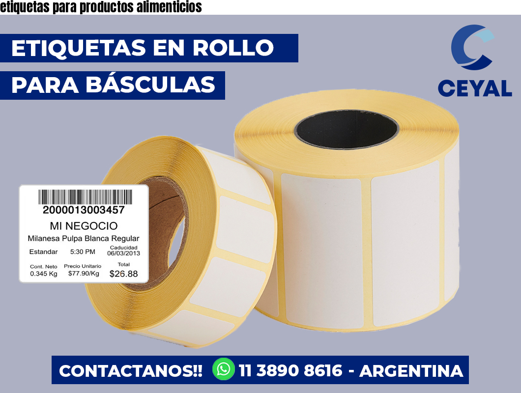 etiquetas para productos alimenticios