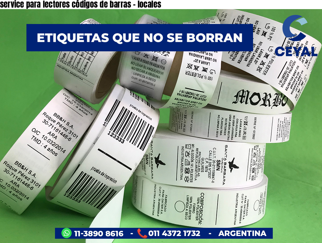 service para lectores códigos de barras - locales