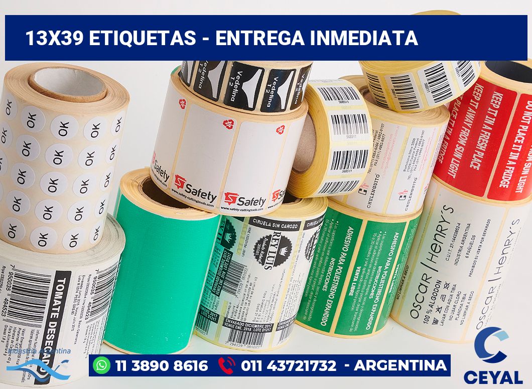 13x39 Etiquetas