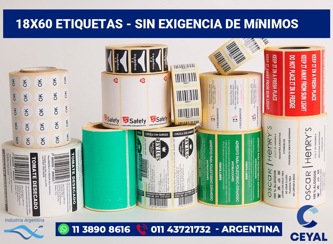 18x60 Etiquetas