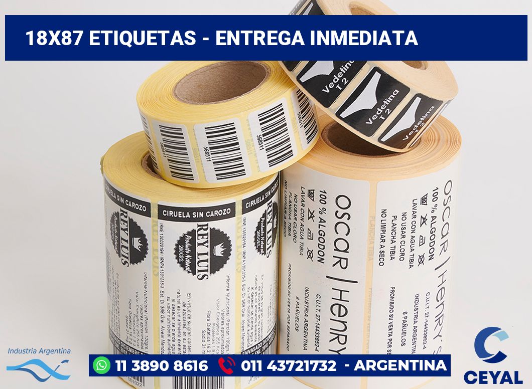 18×87 Etiquetas