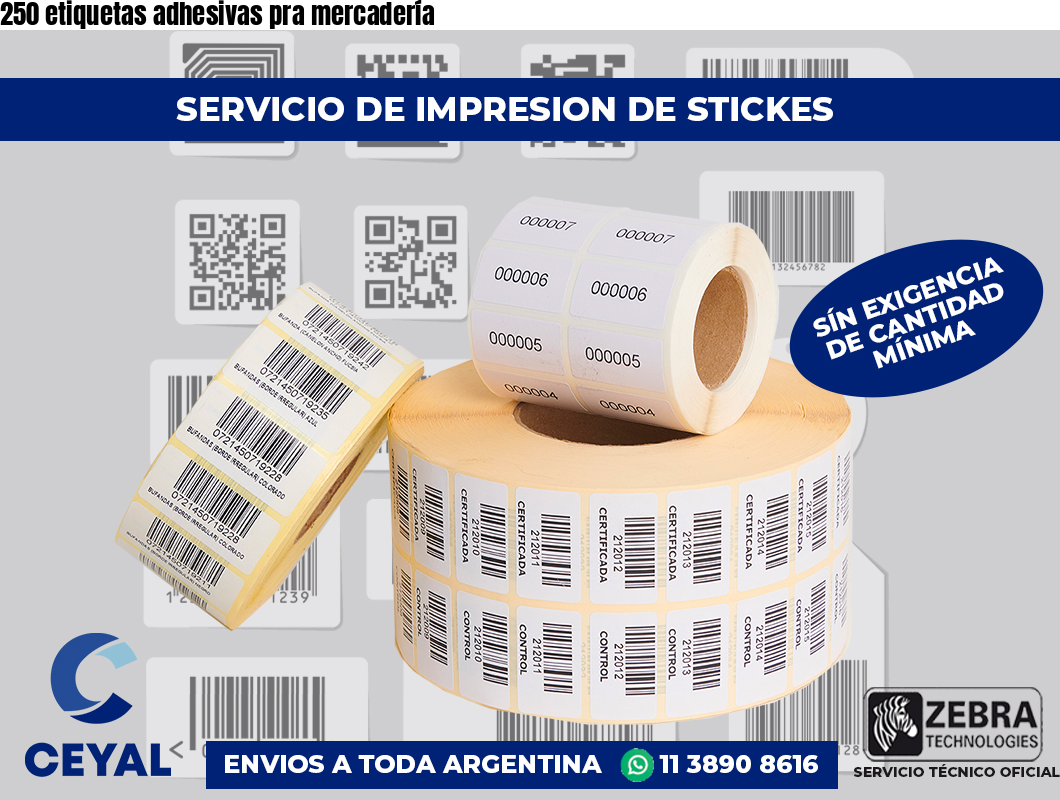 250 etiquetas adhesivas pra mercadería