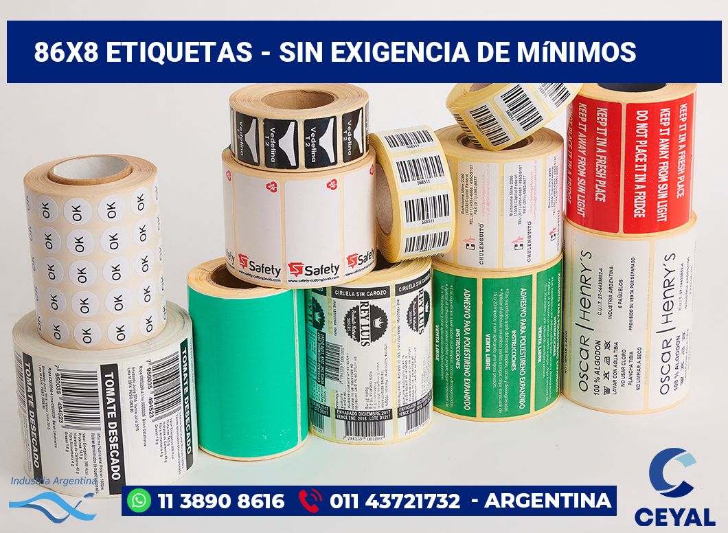 86x8 Etiquetas