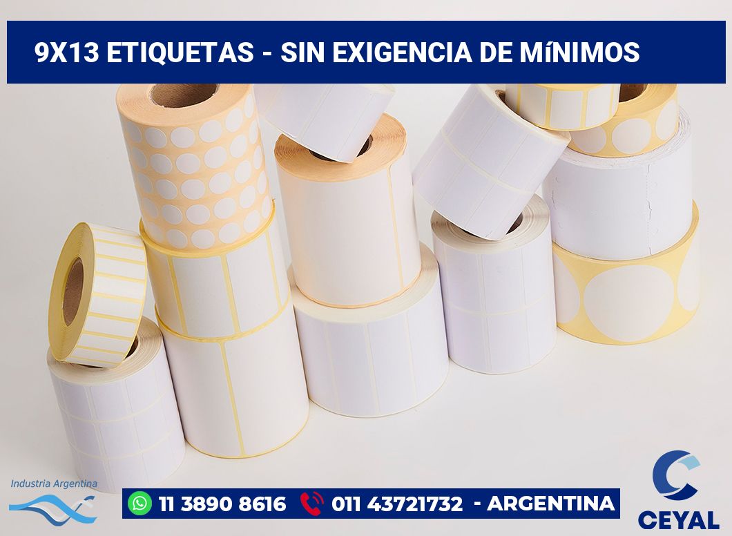 9×13 Etiquetas