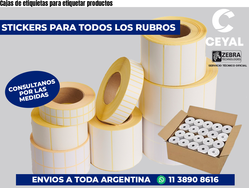 Cajas de etiquietas para etiquetar productos