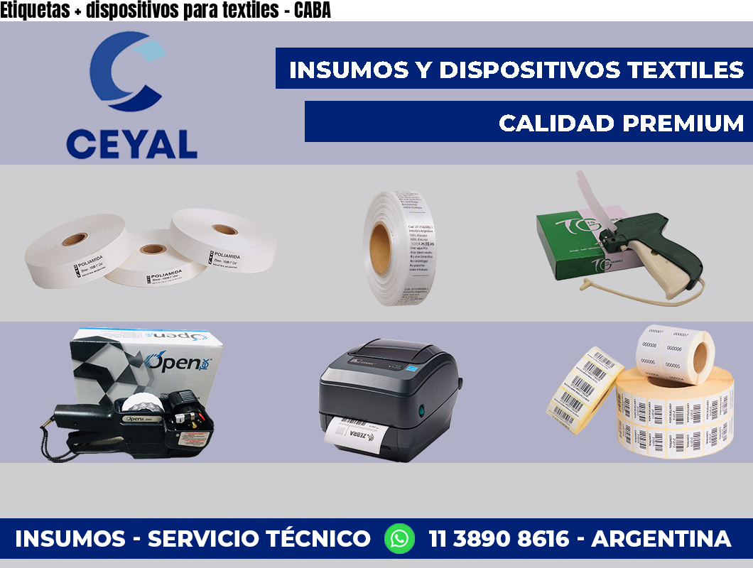 Etiquetas + dispositivos para textiles – CABA