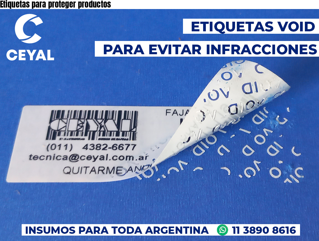 Etiquetas para proteger productos
