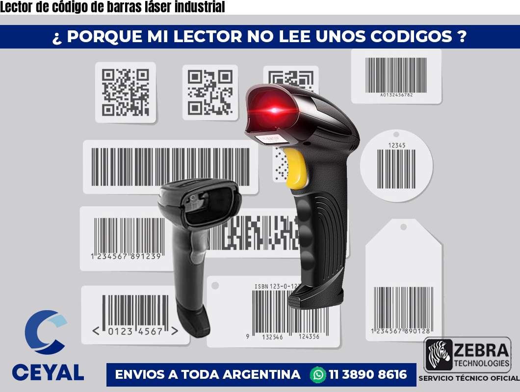 Lector de código de barras láser industrial