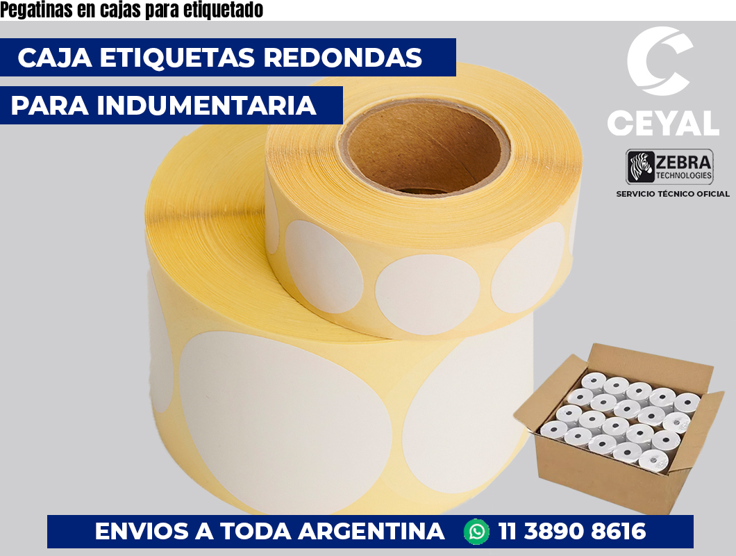 Pegatinas en cajas para etiquetado