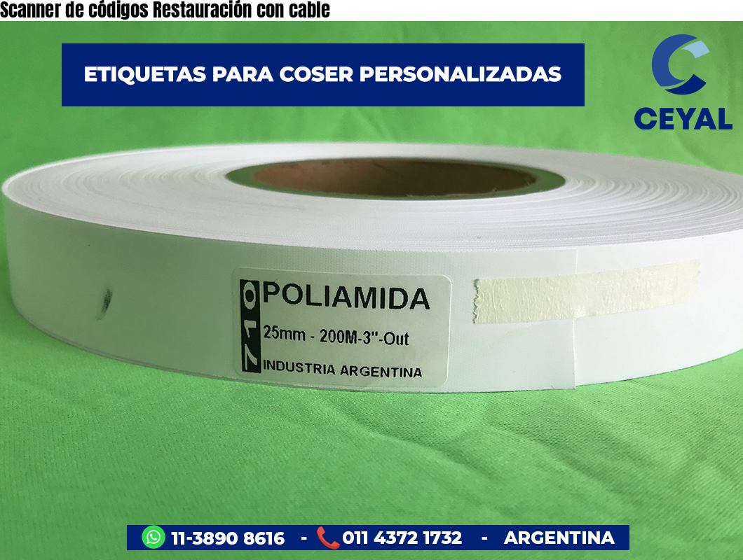 Scanner de códigos Restauración con cable