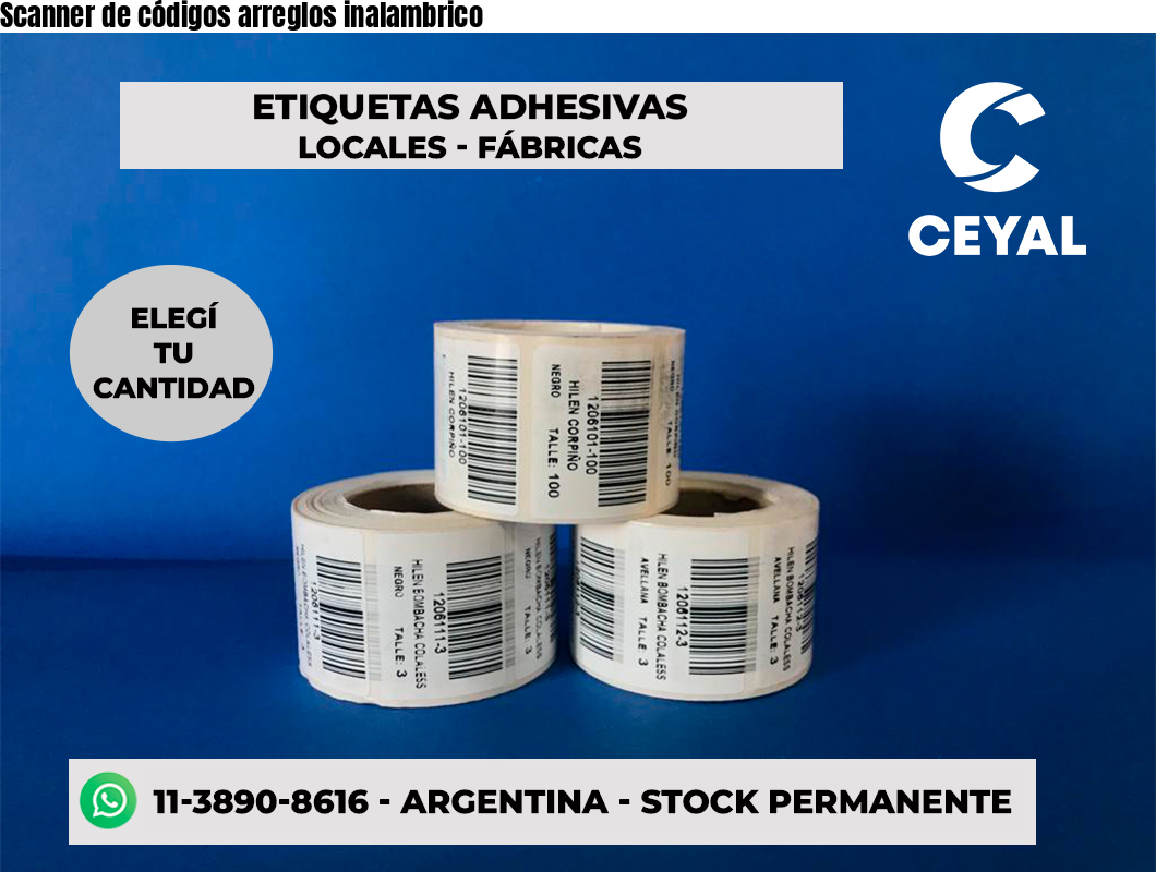 Scanner de códigos arreglos inalambrico