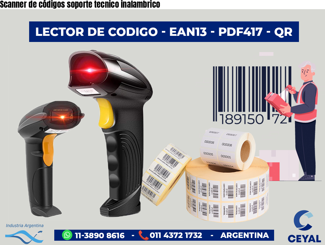 Scanner de códigos soporte tecnico inalambrico