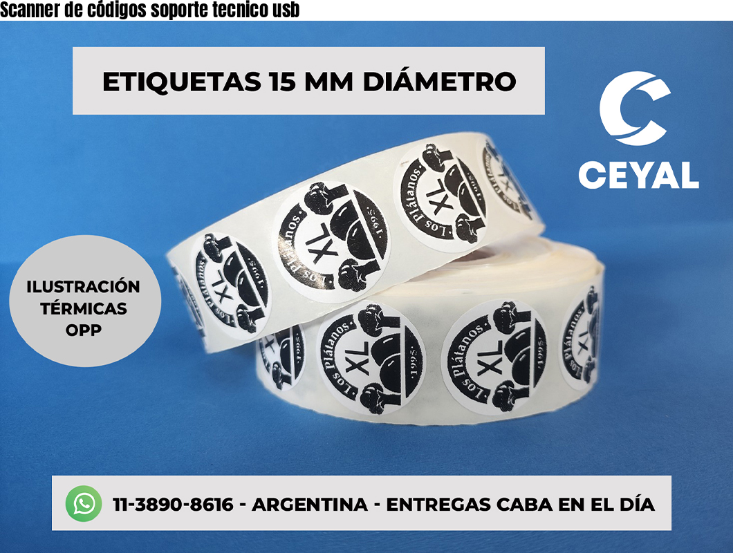 Scanner de códigos soporte tecnico usb