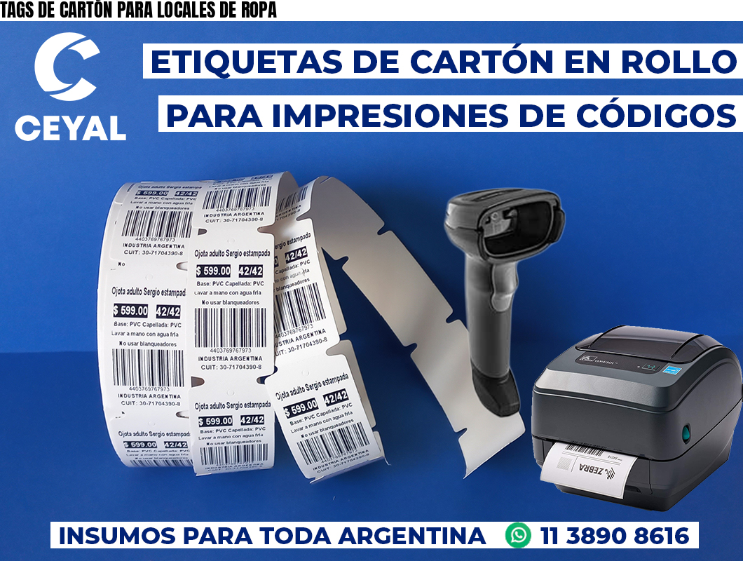 TAGS DE CARTÓN PARA LOCALES DE ROPA
