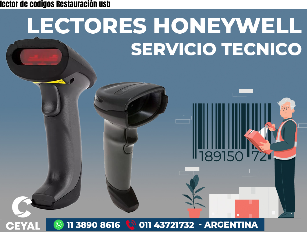 lector de codigos Restauración usb