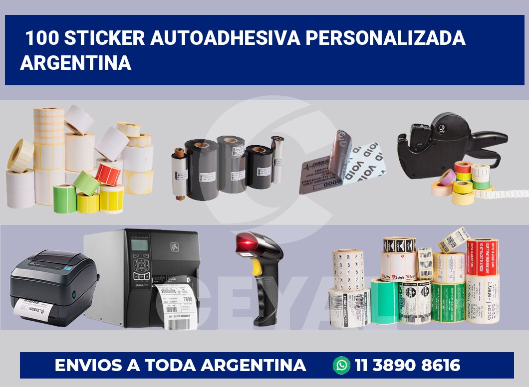 100 Sticker autoadhesiva personalizada argentina