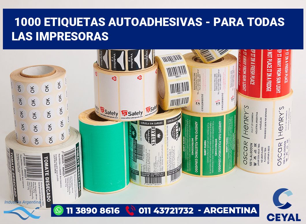 1000 Etiquetas autoadhesivas - para todas las impresoras